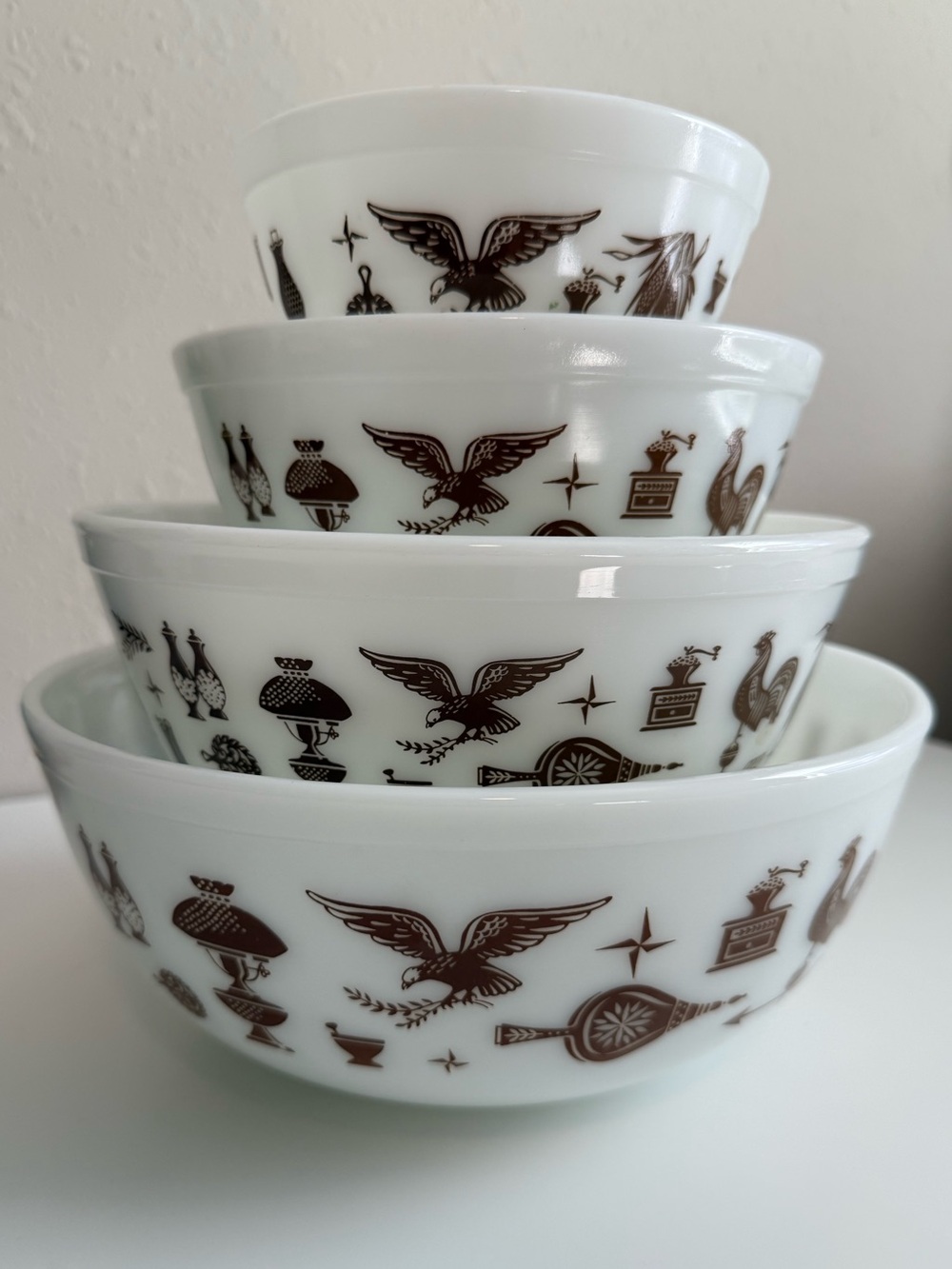 HTF Early American Vintage Pyrex 404, 402, 402, 401